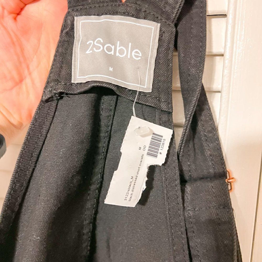 NWT! Distressed Short Overalls, Size Medium - Picture 4 of 4